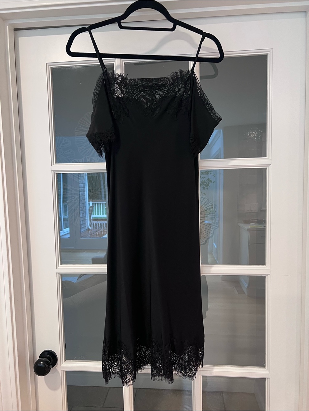 OVO Black Lace Trim Camisole Dress